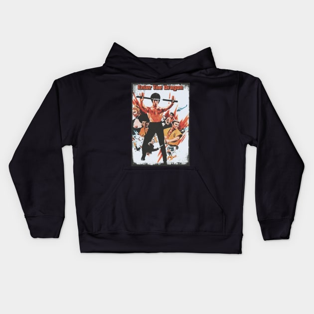 enter the dragon 4 Kids Hoodie by Deconstructing Comics